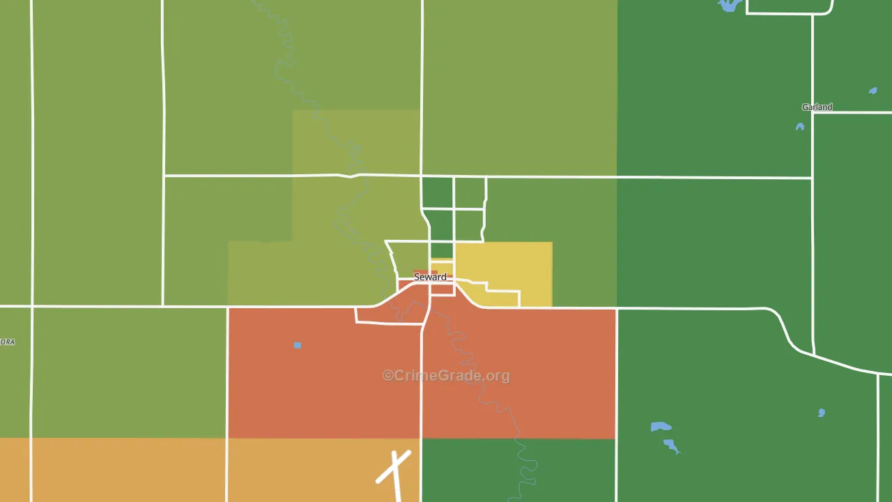 Seward, NE Map of Drug-Related Crime Rates