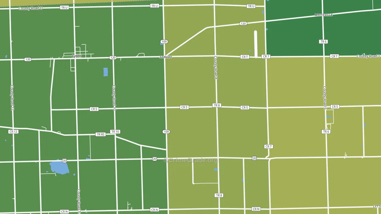 Seward, OH Map of Drug-Related Crime Rates