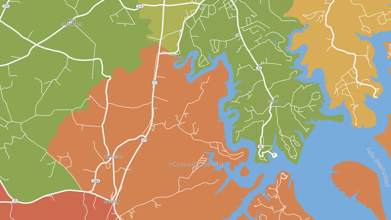 Sewellton, KY Map of Drug-Related Crime Rates