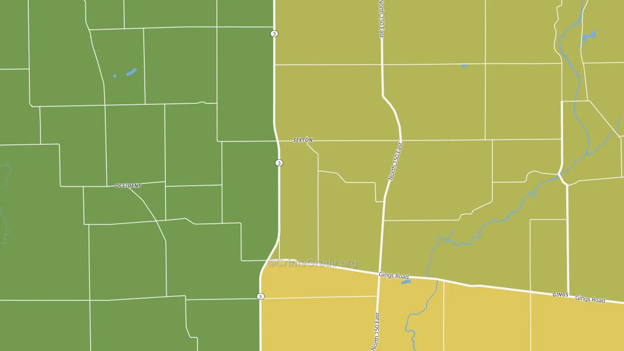 Sexton, IN Map of Drug-Related Crime Rates