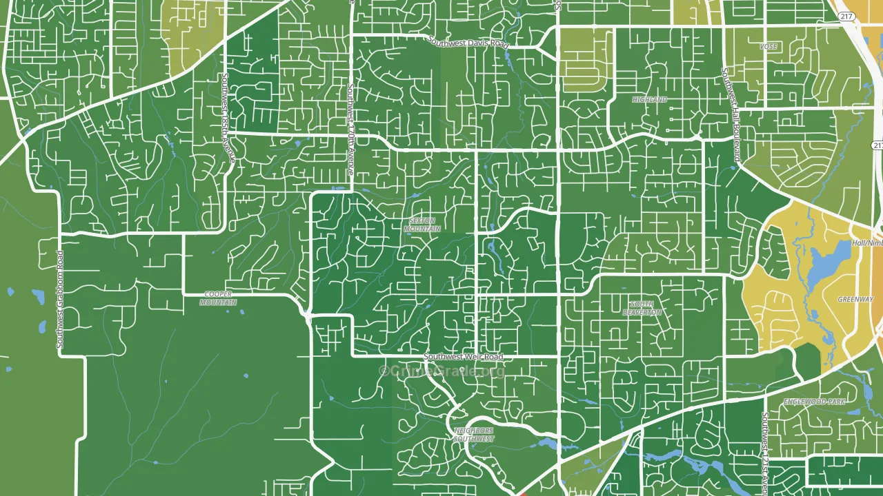 Sexton Mountain, Beaverton, OR Map of Drug-Related Crime Rates