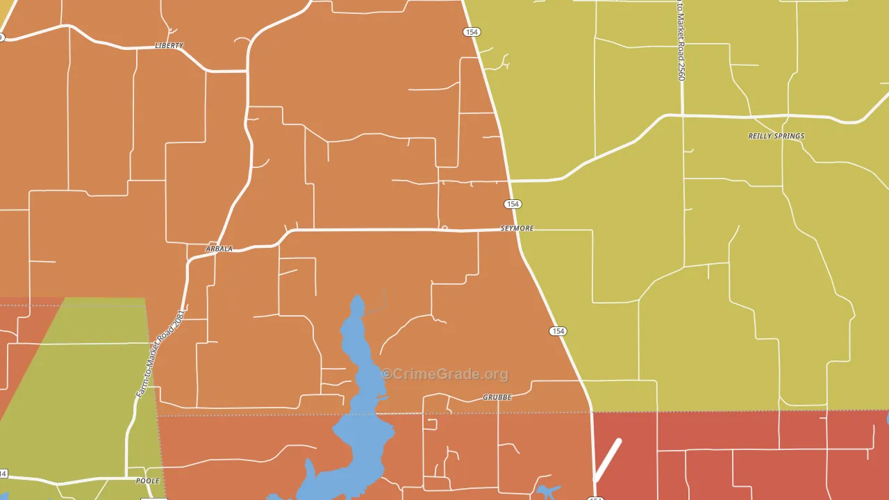 Seymore, TX Map of Drug-Related Crime Rates