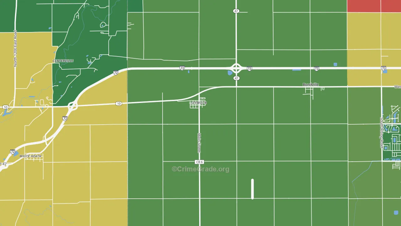 Seymour, IL Map of Drug-Related Crime Rates
