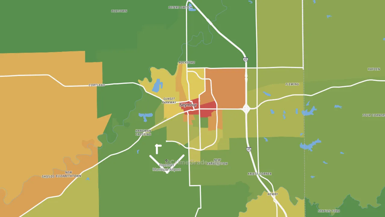 Seymour, IN Map of Drug-Related Crime Rates