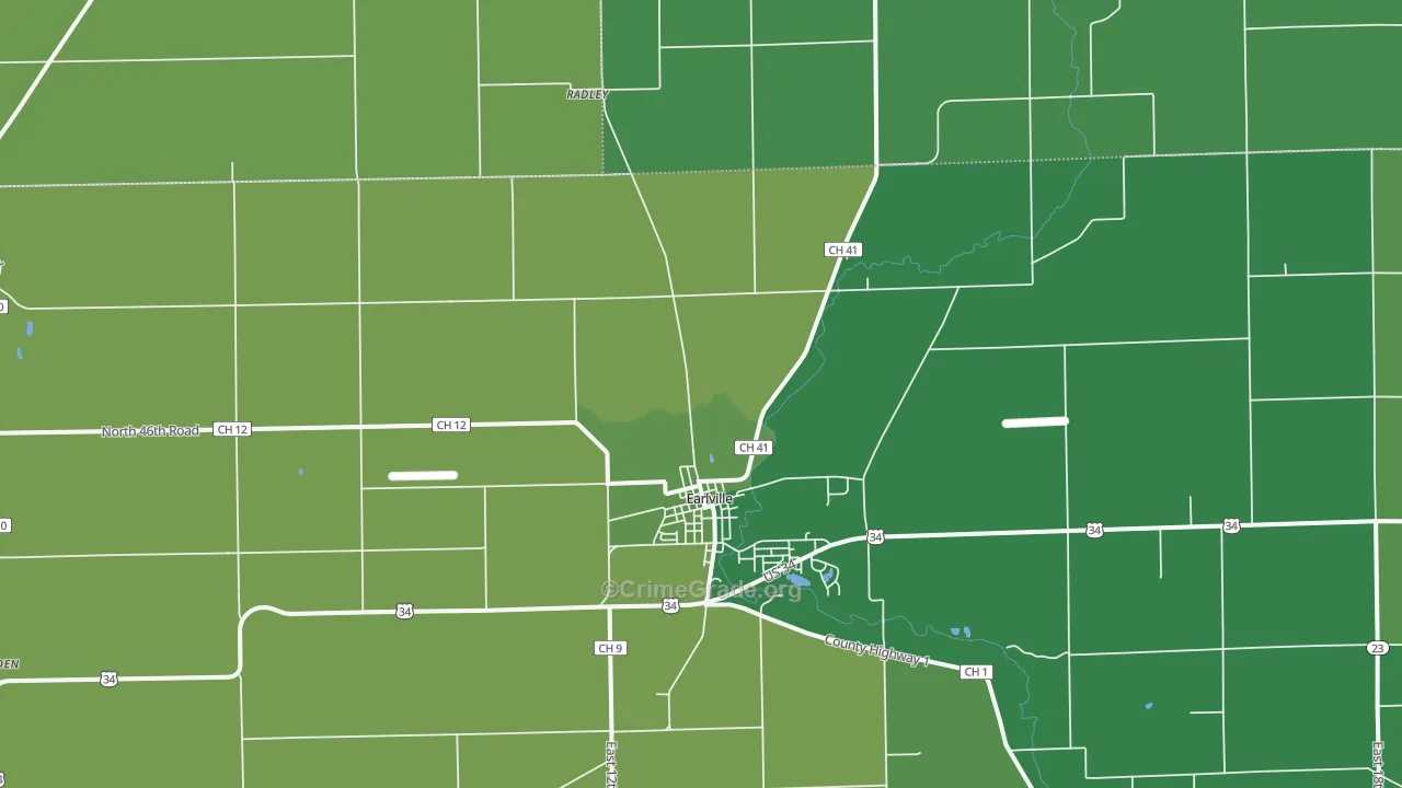Shabbona Grove, IL Map of Drug-Related Crime Rates