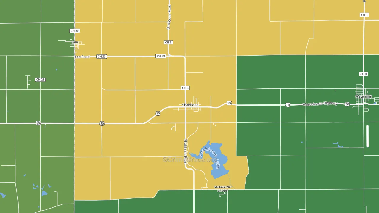 Shabbona, IL Map of Drug-Related Crime Rates