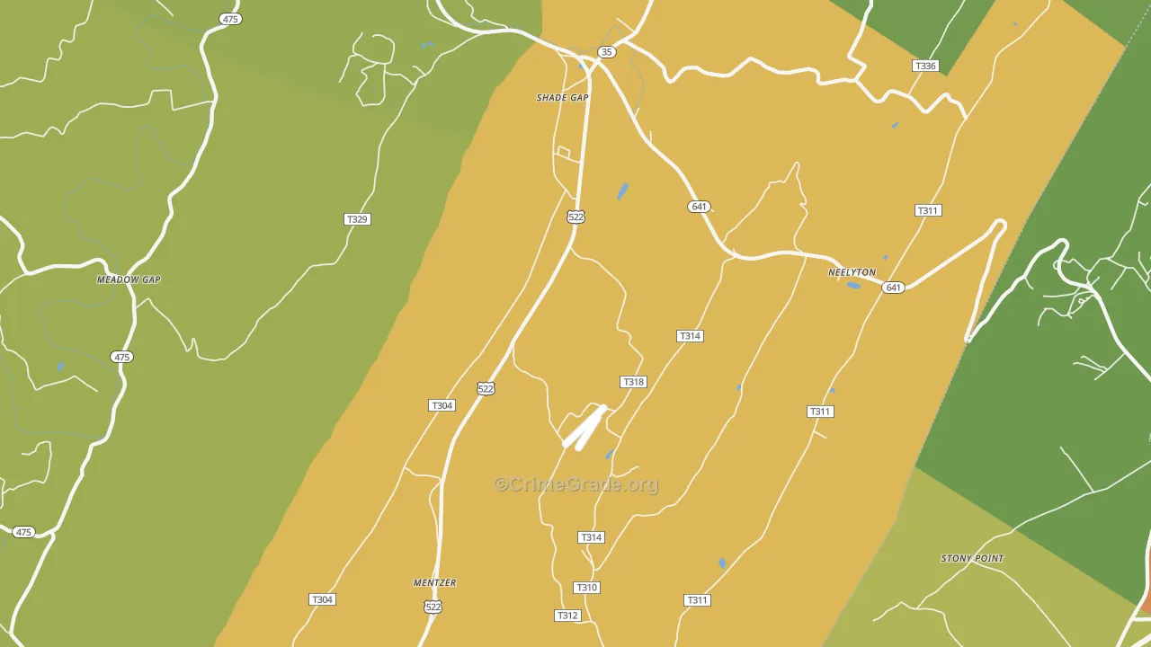 Shade Gap, PA Map of Drug-Related Crime Rates
