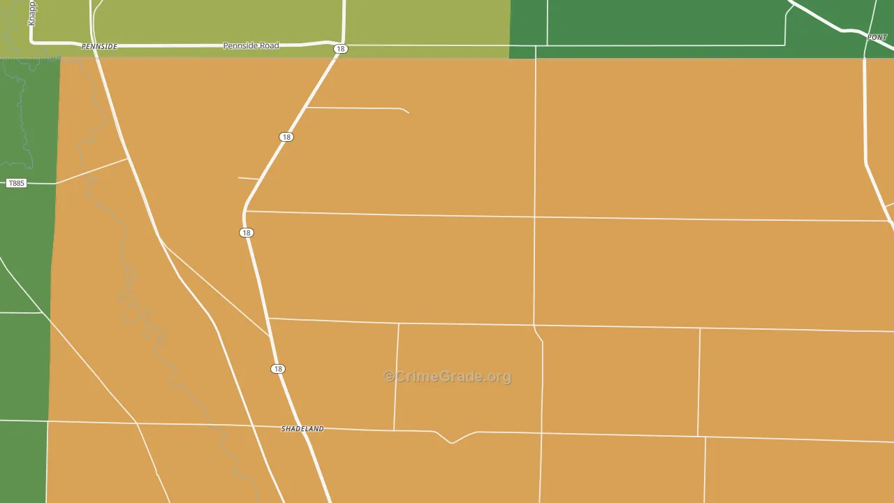 Shadeland, PA Map of Drug-Related Crime Rates