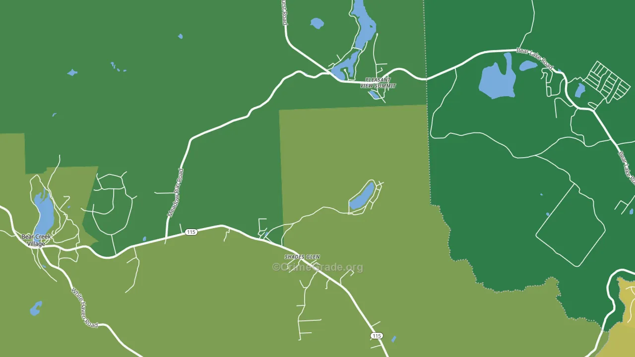 Shades Glen, PA Map of Drug-Related Crime Rates