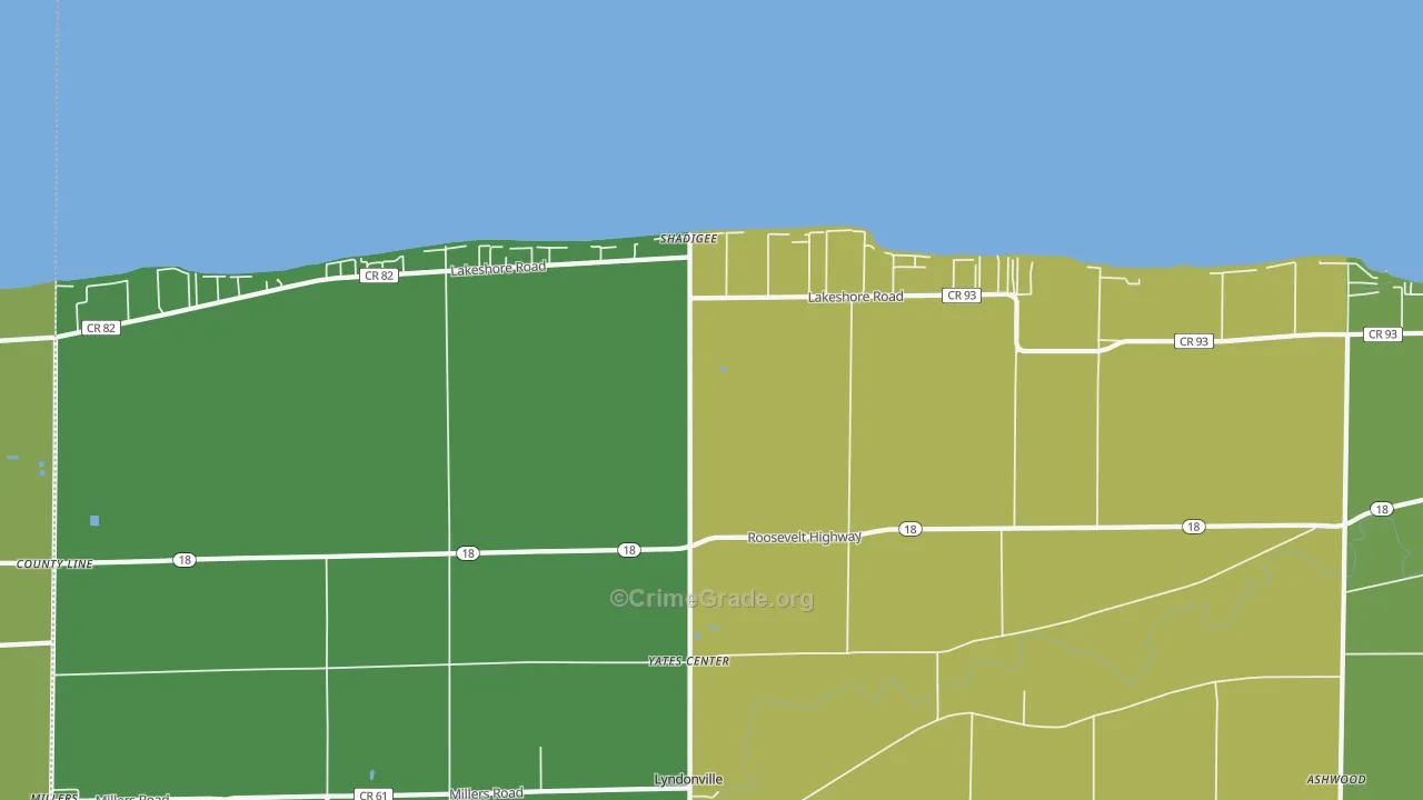 Shadigee, NY Map of Drug-Related Crime Rates