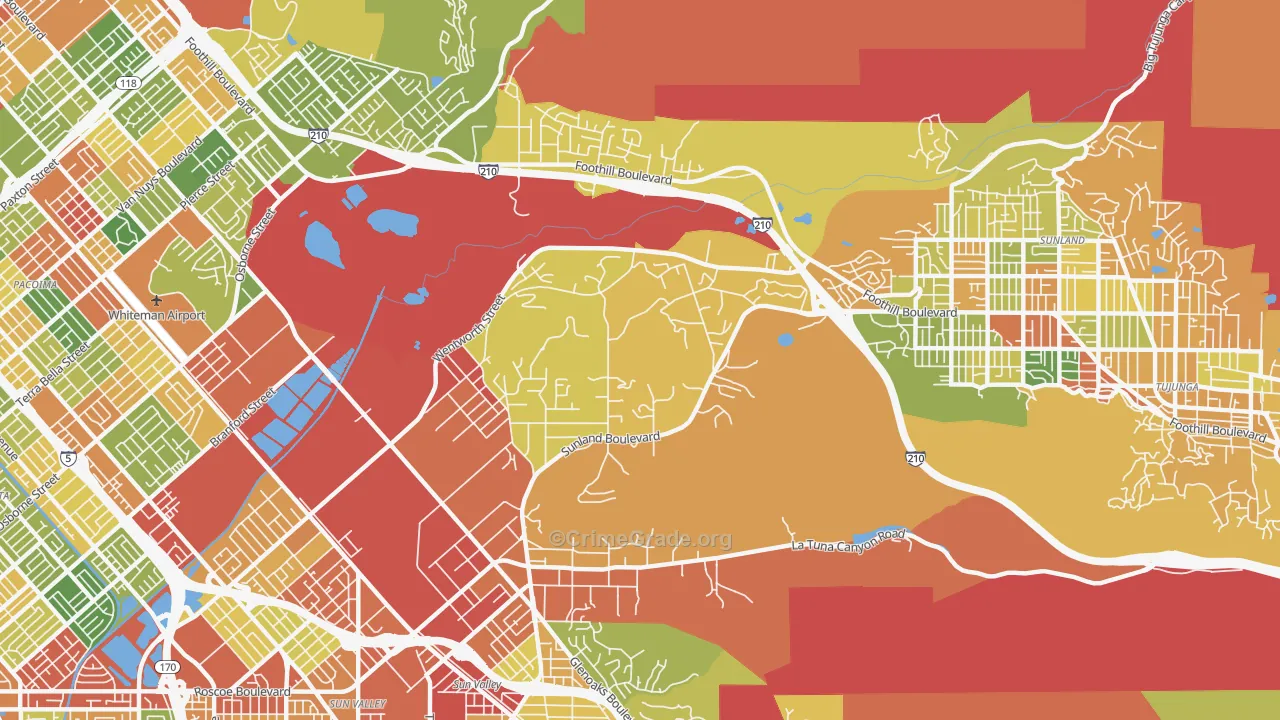 Shadow Hills, Sunland, CA Map of Drug-Related Crime Rates