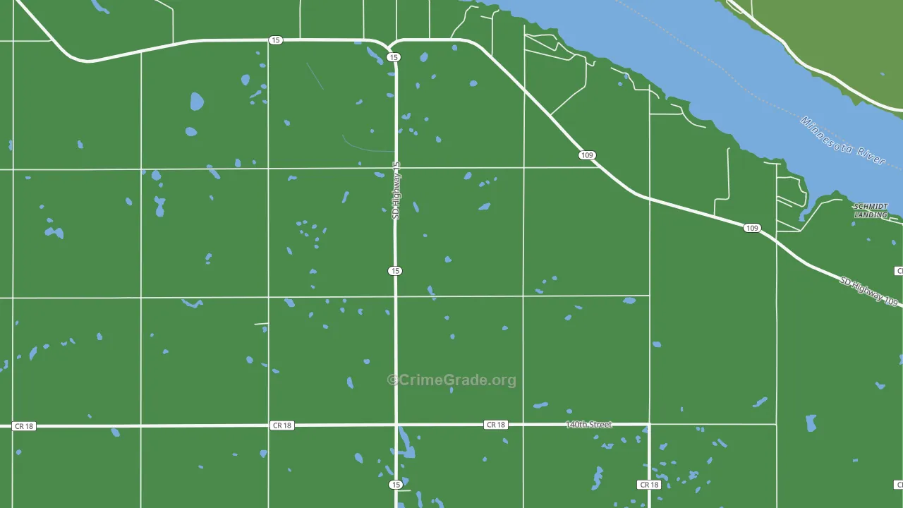 Shady Beach, SD Map of Drug-Related Crime Rates