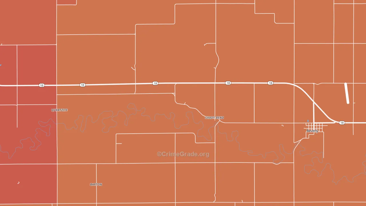 Shady Bend, KS Map of Drug-Related Crime Rates