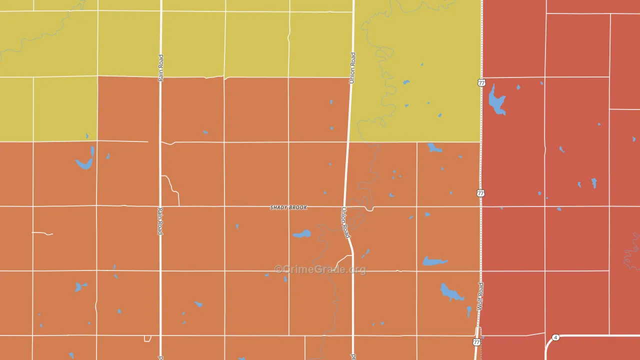 Shady Brook, KS Map of Drug-Related Crime Rates