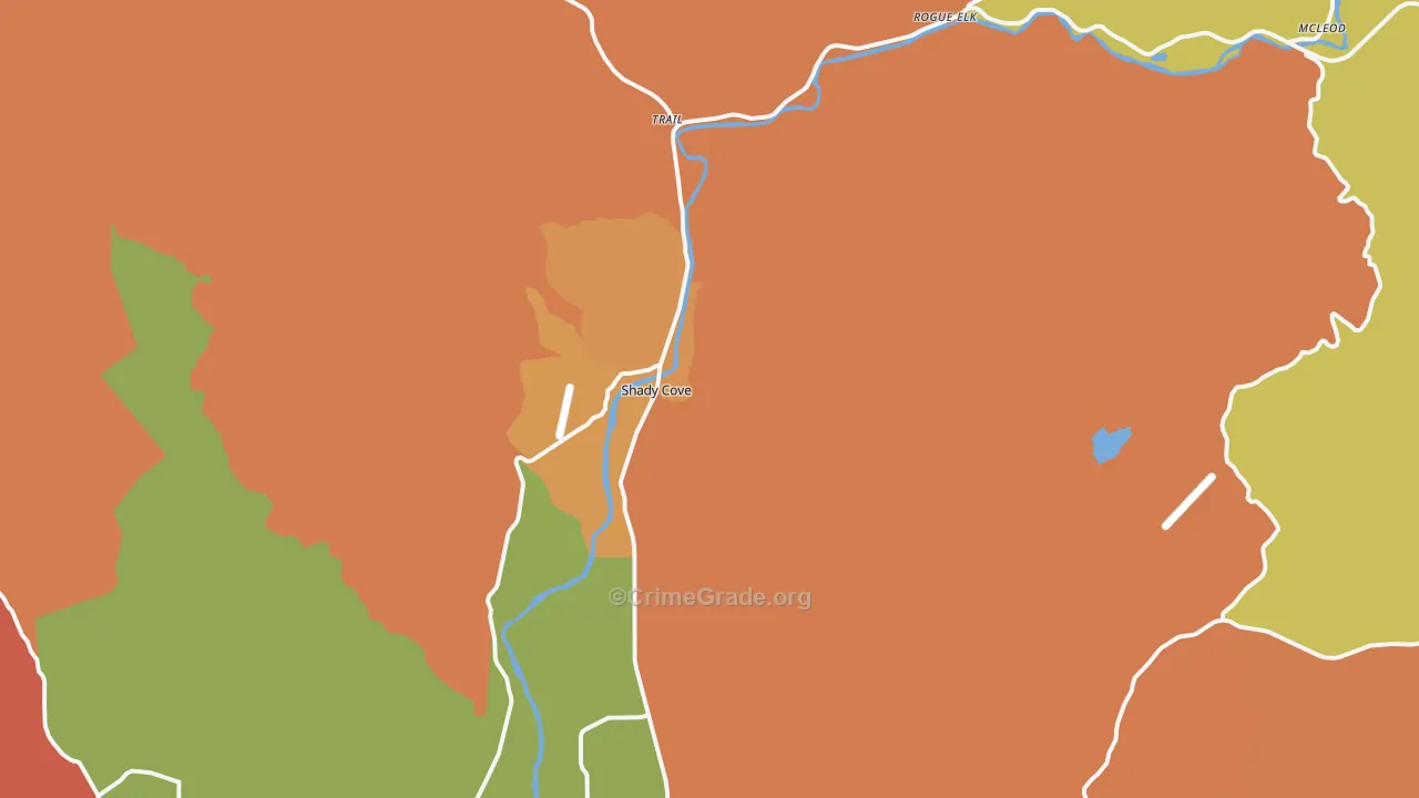 Shady Cove, OR Map of Drug-Related Crime Rates