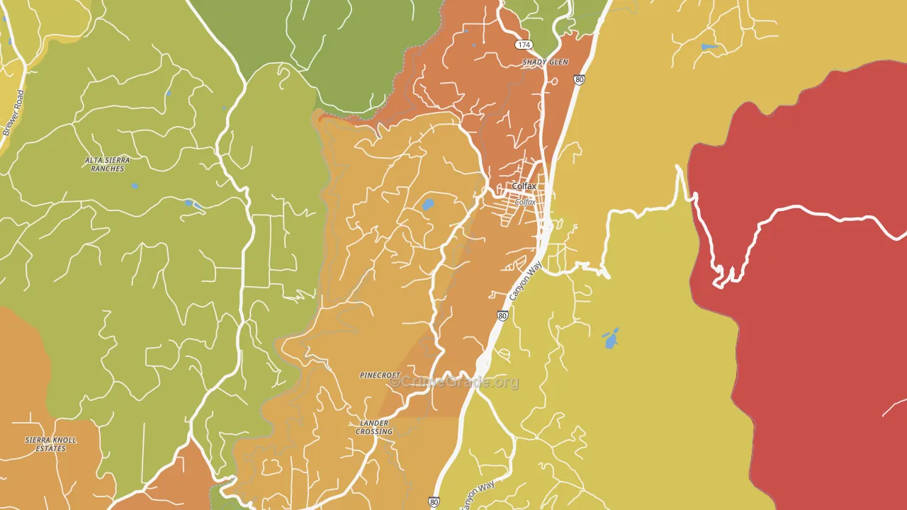Shady Glen, CA Map of Drug-Related Crime Rates