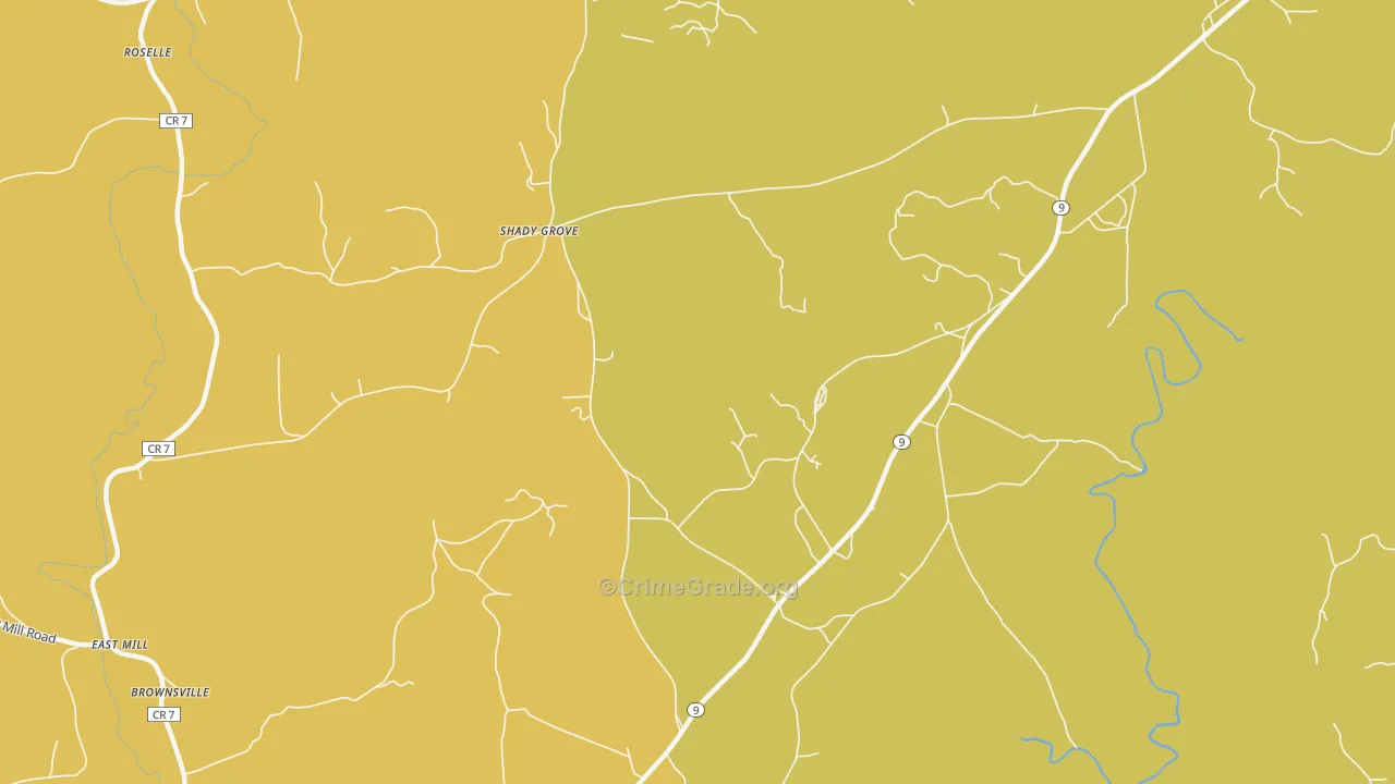 Shady Grove, AL Map of Drug-Related Crime Rates
