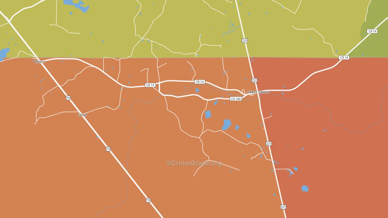 Shady Grove, FL Map of Drug-Related Crime Rates
