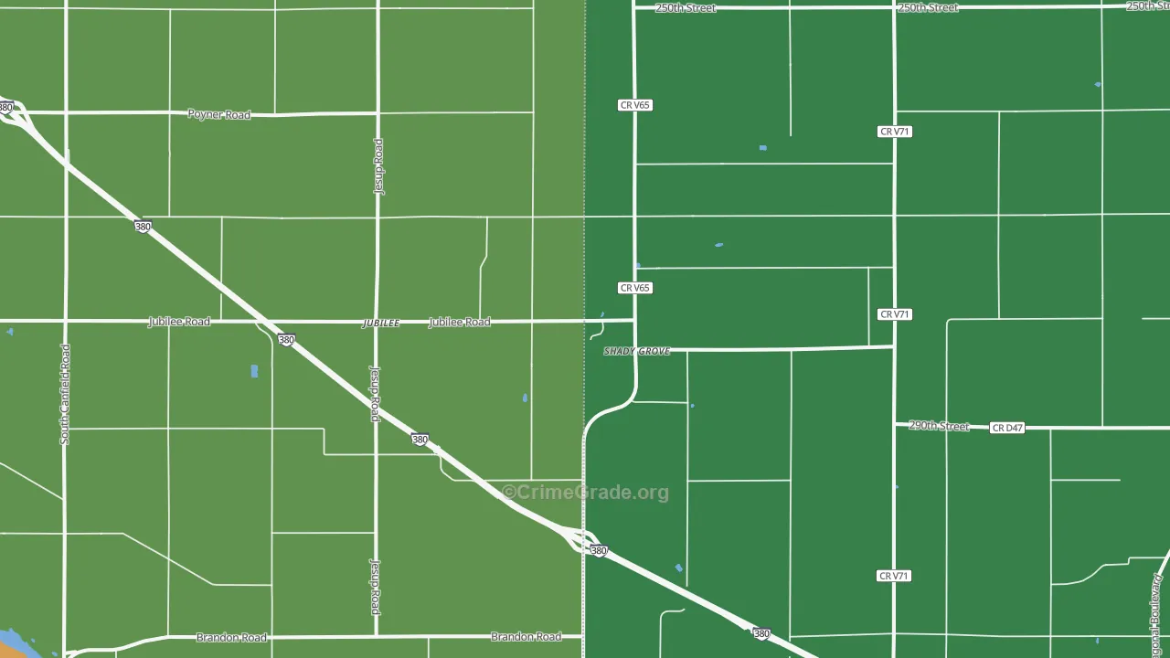Shady Grove, IA Map of Drug-Related Crime Rates