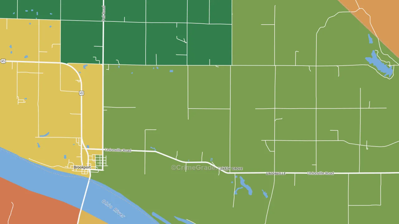 Shady Grove, IL Map of Drug-Related Crime Rates
