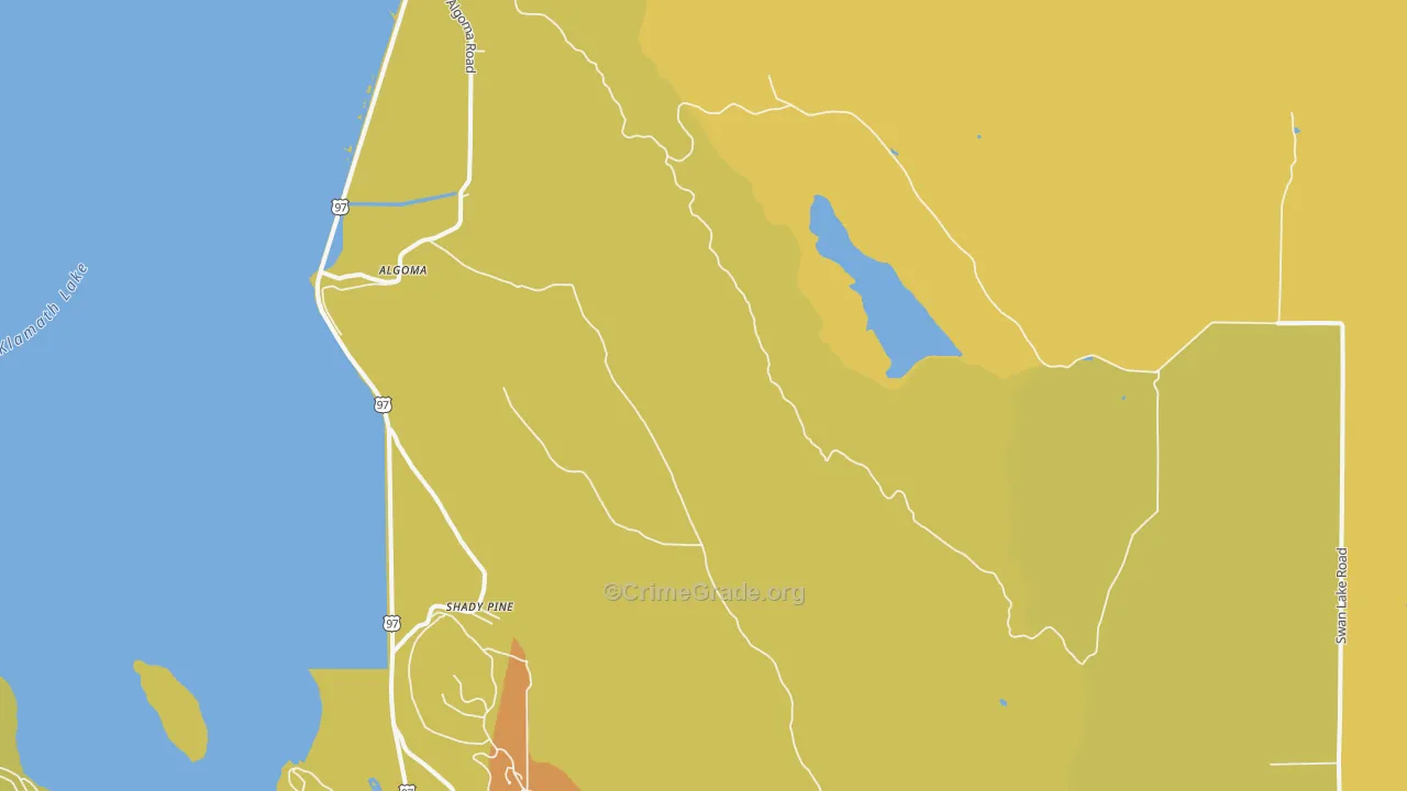 Shady Pine, OR Map of Drug-Related Crime Rates