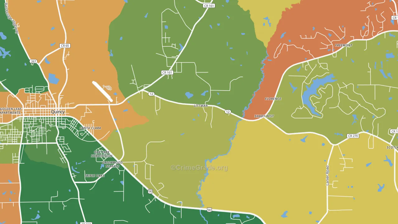 Shady Rest, FL Map of Drug-Related Crime Rates