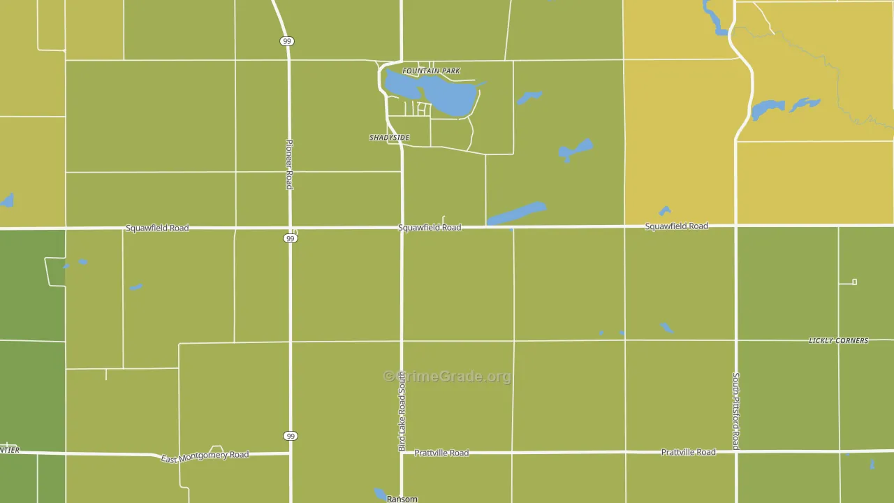 Shadyside, MI Map of Drug-Related Crime Rates