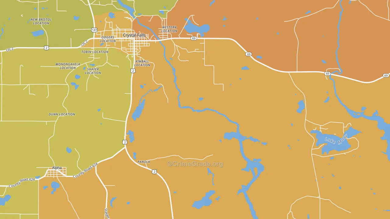Shafer Location, MI Map of Drug-Related Crime Rates