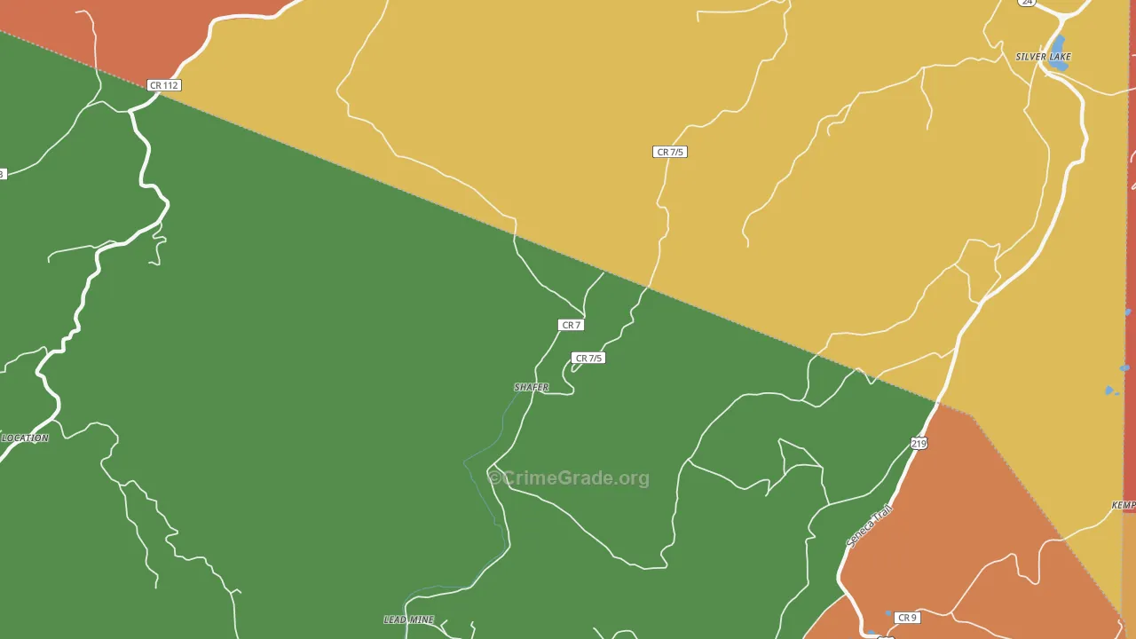 Shafer, WV Map of Drug-Related Crime Rates