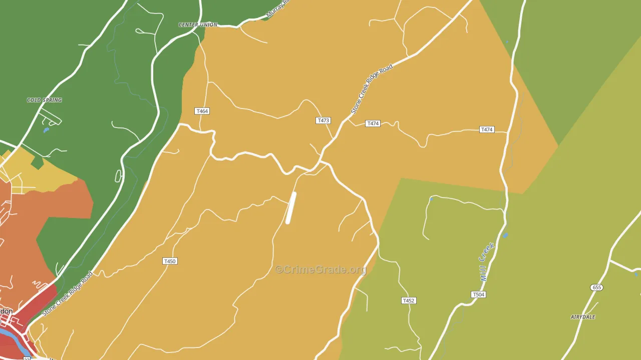 Shaffersville, PA Map of Drug-Related Crime Rates
