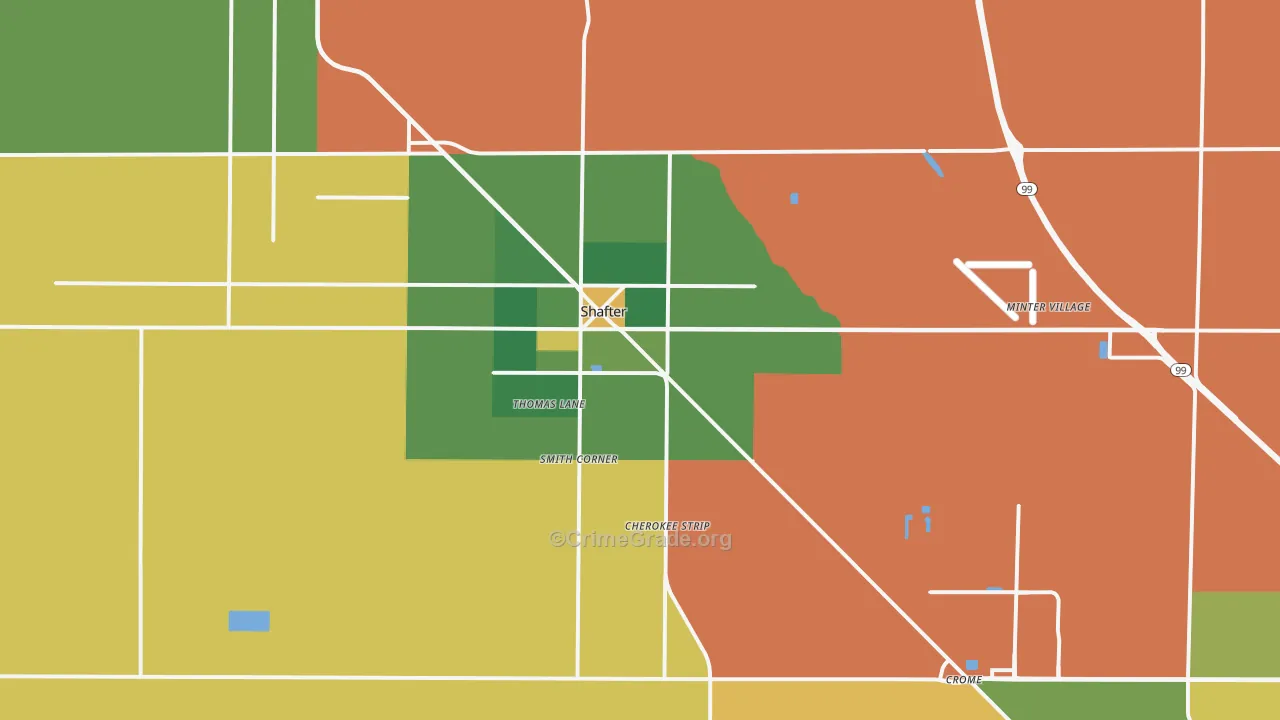 Shafter, CA Map of Drug-Related Crime Rates