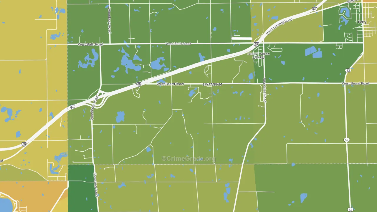 Shaftsburg, MI Map of Drug-Related Crime Rates