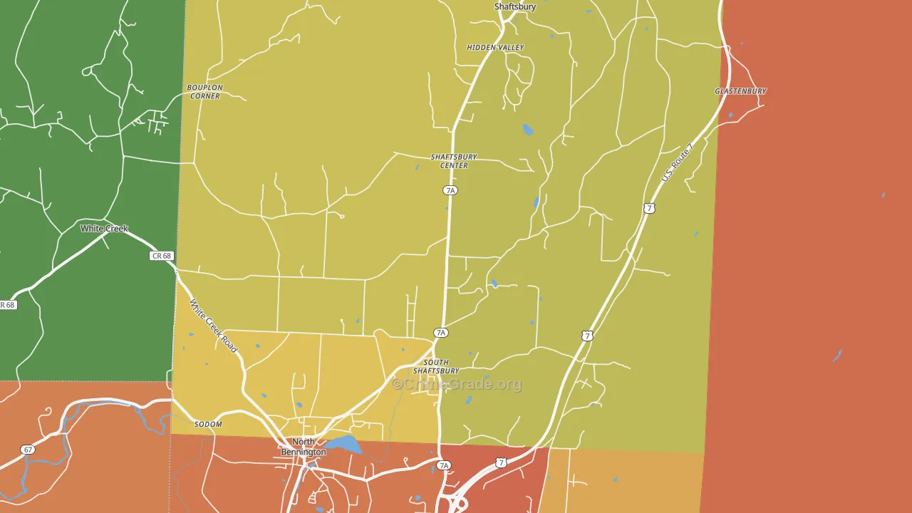 Shaftsbury, VT Map of Drug-Related Crime Rates