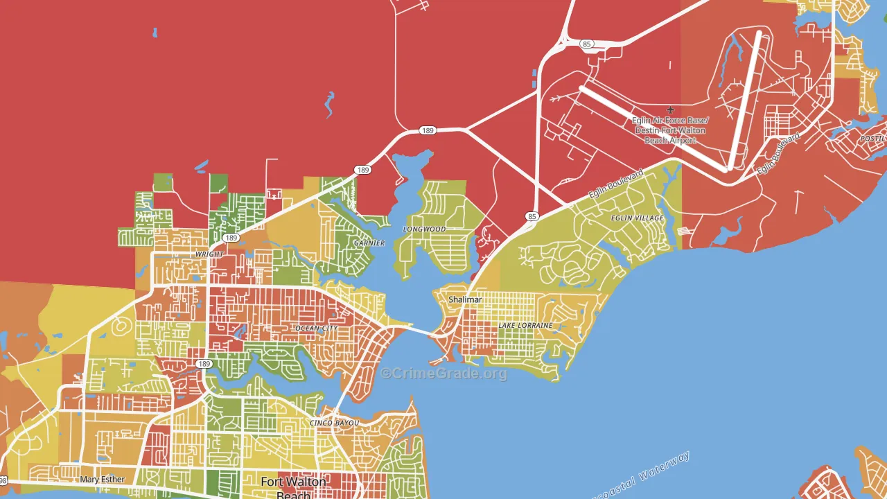 Shalimar, FL Map of Drug-Related Crime Rates