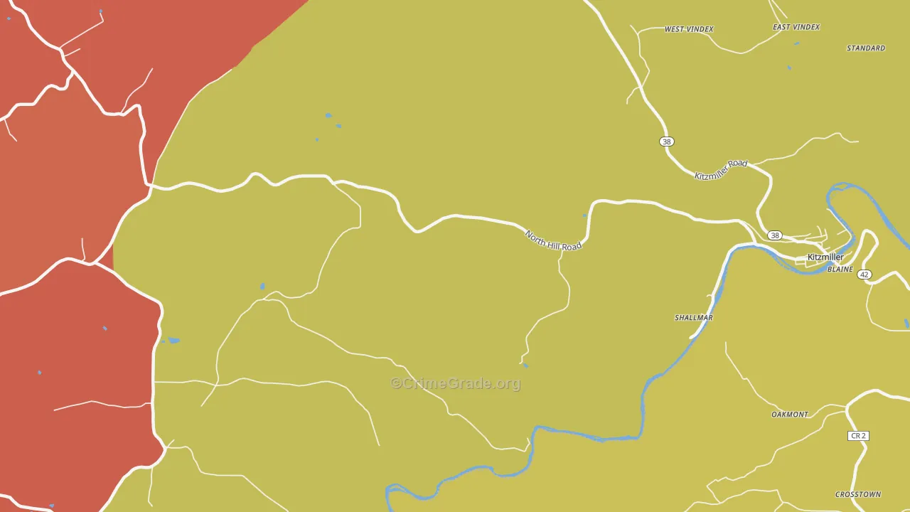 Shallmar, MD Map of Drug-Related Crime Rates