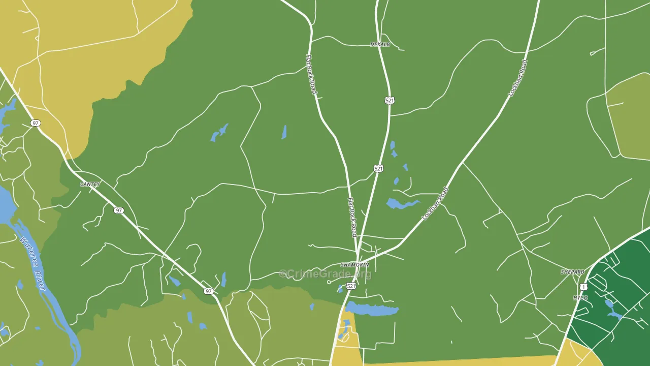 Shamokin, SC Map of Drug-Related Crime Rates