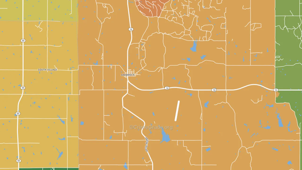 Shamrock, OK Map of Drug-Related Crime Rates