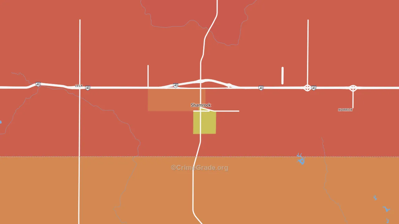 Shamrock, TX Map of Drug-Related Crime Rates