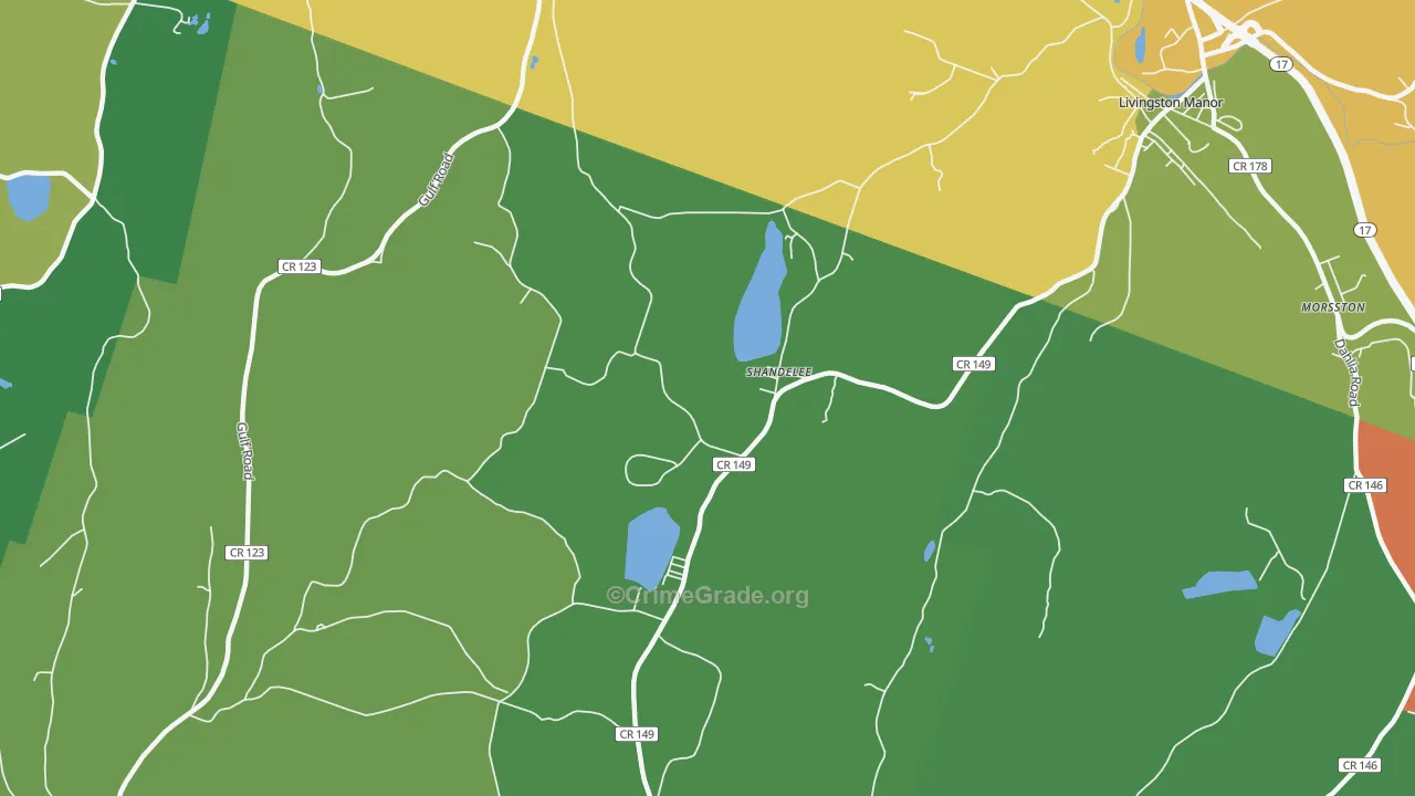 Shandelee, NY Map of Drug-Related Crime Rates