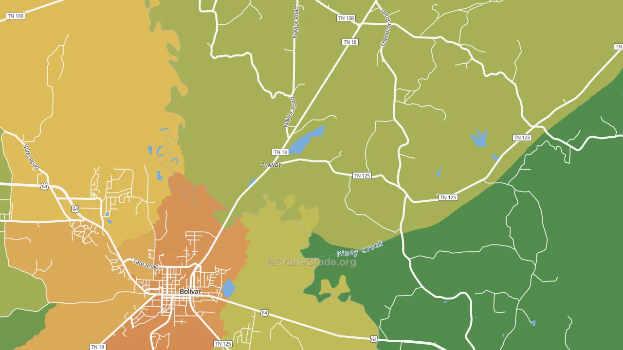 Shandy, TN Map of Drug-Related Crime Rates