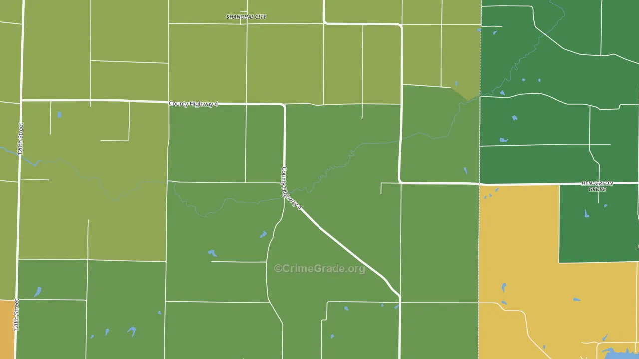 Shanghai City, IL Map of Drug-Related Crime Rates