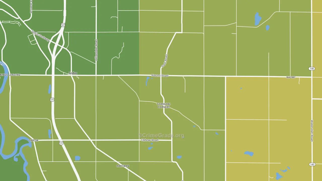 Shanghai Corners, MI Map of Drug-Related Crime Rates