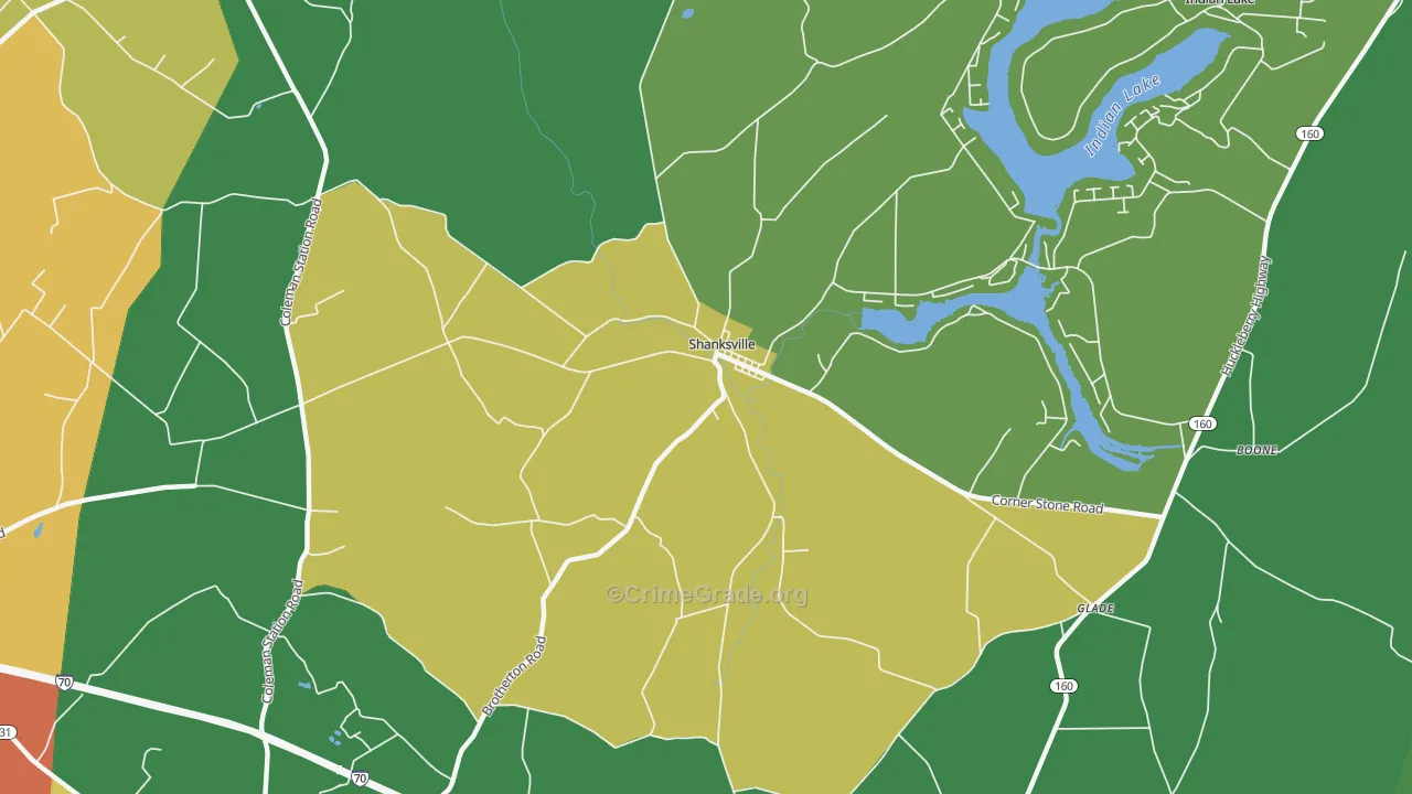 Shanksville, PA Map of Drug-Related Crime Rates