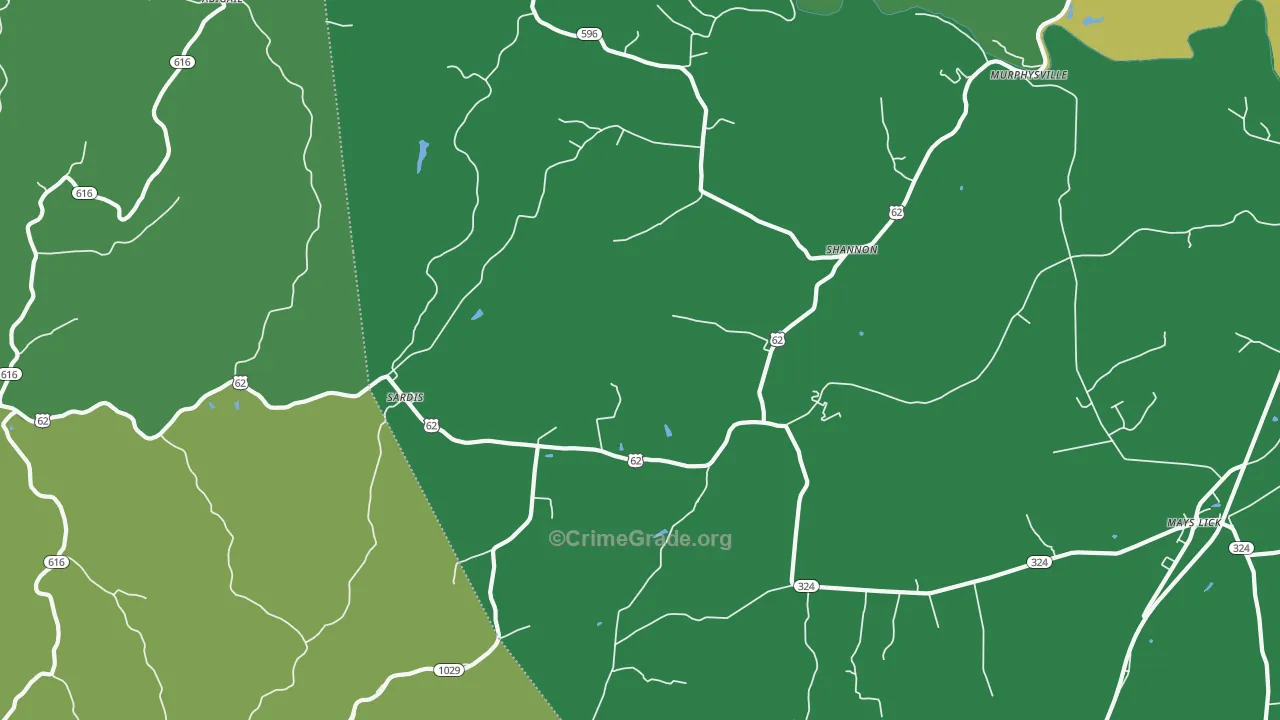 Shannon, KY Map of Drug-Related Crime Rates