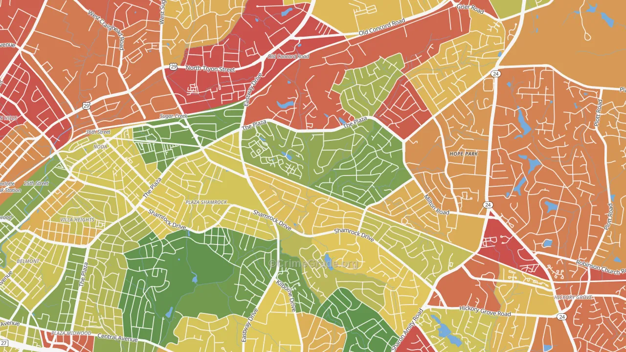Shannon Park, Charlotte, NC Map of Drug-Related Crime Rates