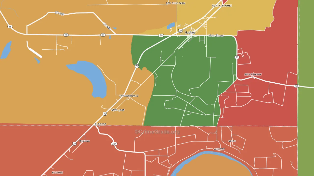 Shannondale, AR Map of Drug-Related Crime Rates