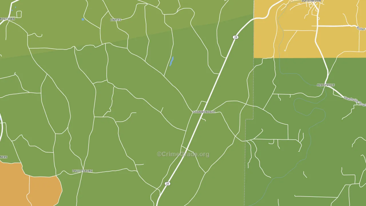 Shannondale, PA Map of Drug-Related Crime Rates
