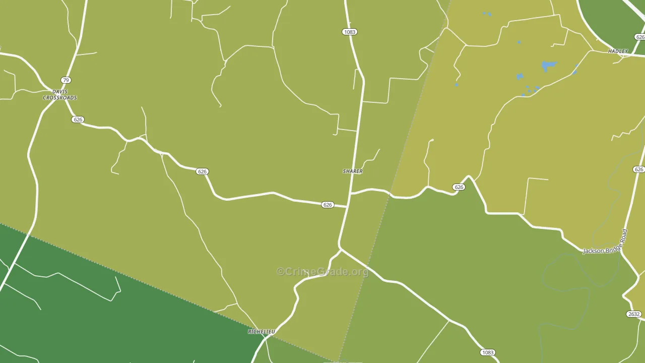 Sharer, KY Map of Drug-Related Crime Rates