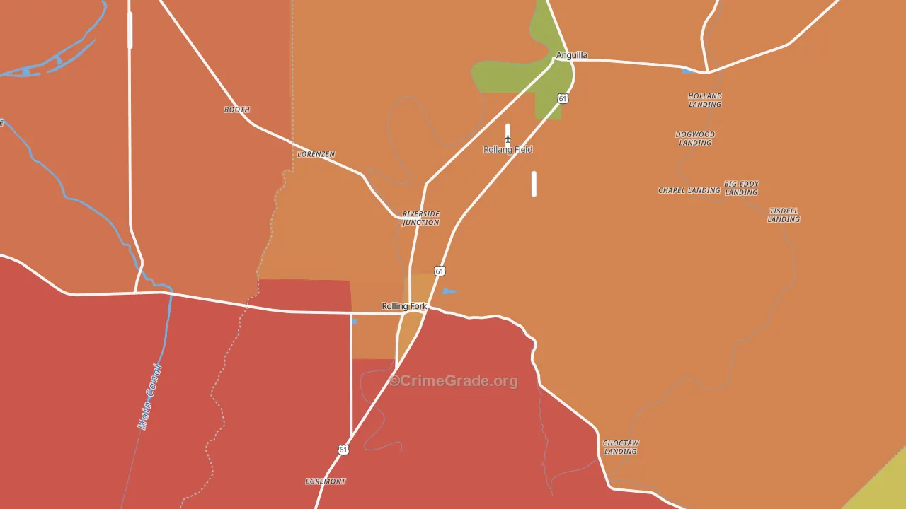Sharkey County, MS Map of Drug-Related Crime Rates