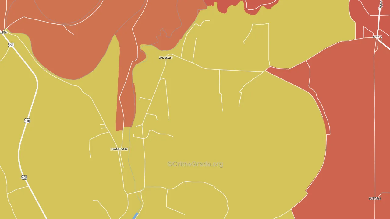 Sharkey, MS Map of Drug-Related Crime Rates